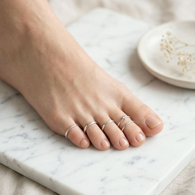 Silver Toe Ring Set
